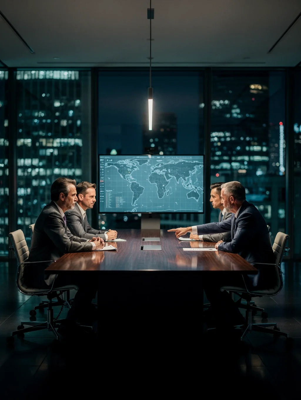 Executive boardroom setting for strategic oversight